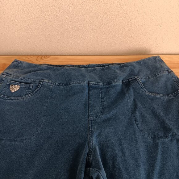 Quacker Factory Short DreamJeannes Flat Waistband Bootcut Jeans, Sz 1X Short a62 - Picture 3 of 4